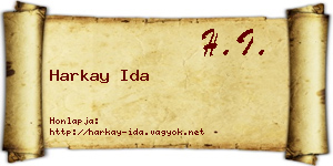 Harkay Ida névjegykártya